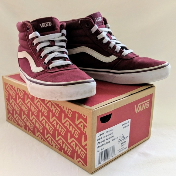 Vans Shoes - Vans Ward Hi Burgundy High-Top Sneakers